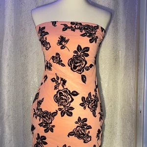 Fashion Nova Rose Print Midi Dress